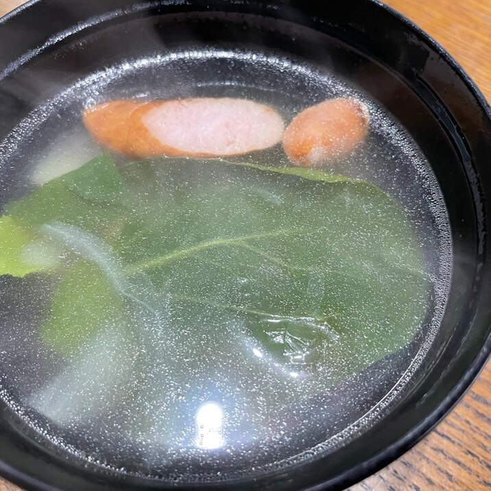 ウィンナーと青梗菜のスープ